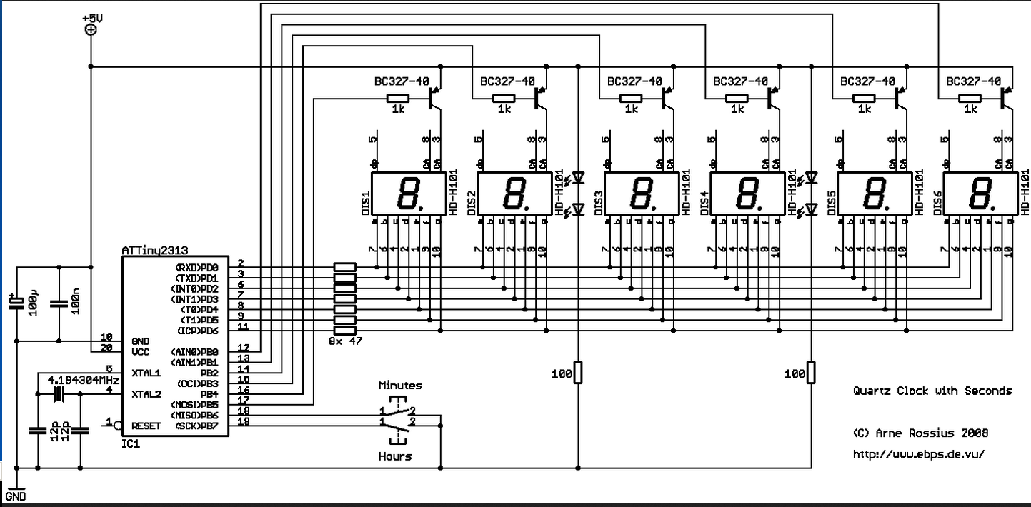 Projekt: Quarzuhr mit Sekunden - Mikrocontroller.net