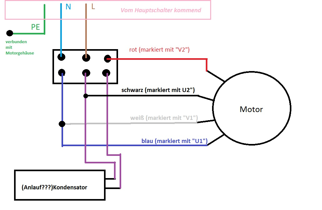 Wechselstrommotor Mit Kondensator Schaltplan — Master