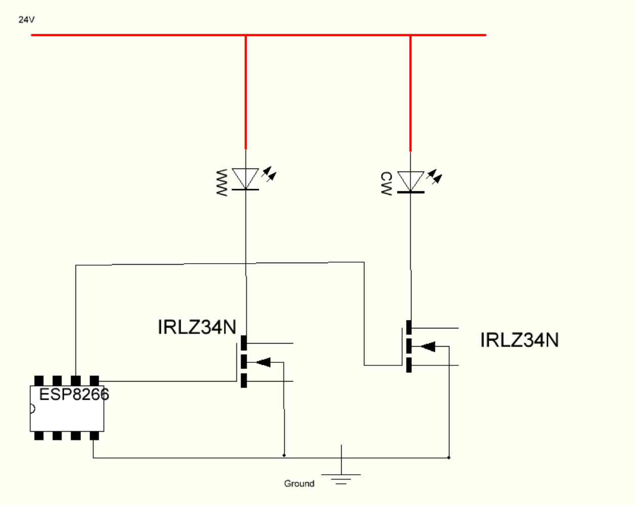 24V LED mit ESP8266 und IRLZ44N schalten - Mikrocontroller.net