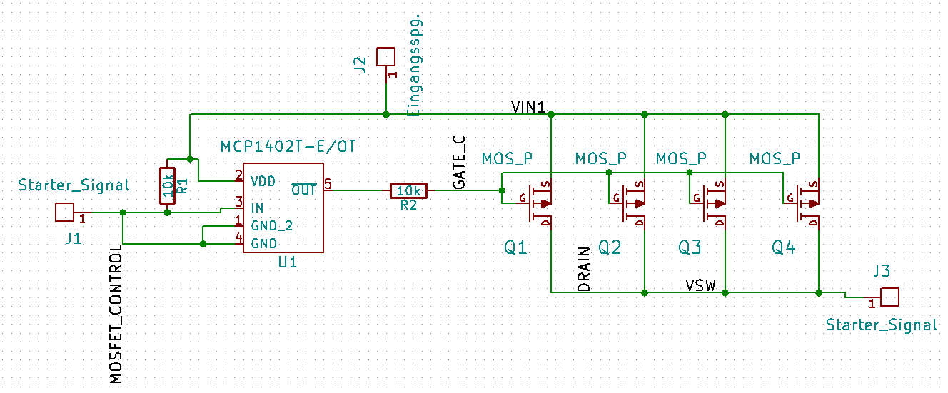 Problem: Anlasser-Schaltung 4 MOSFETs parallel - Mikrocontroller.net