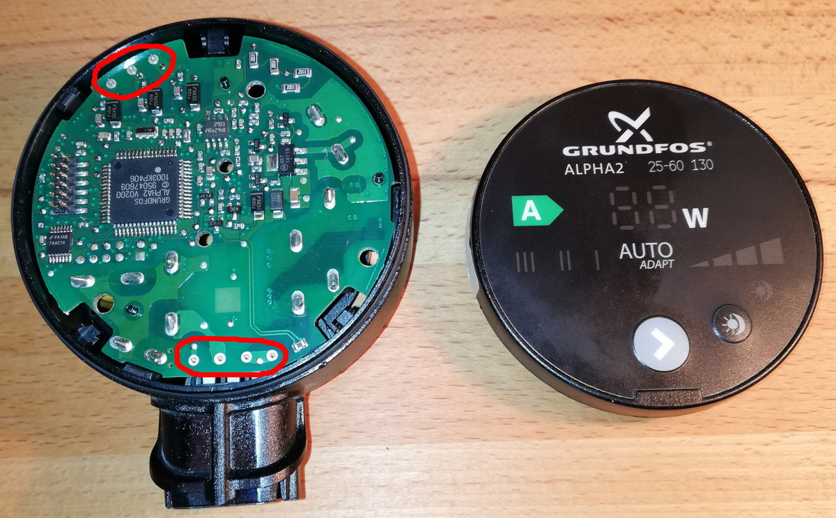 Elektronik Grundfoss Alpha 2 Pumpe - Bauteilbestimmung! -  Mikrocontroller.net